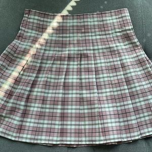 Pink Plaid Skirt
